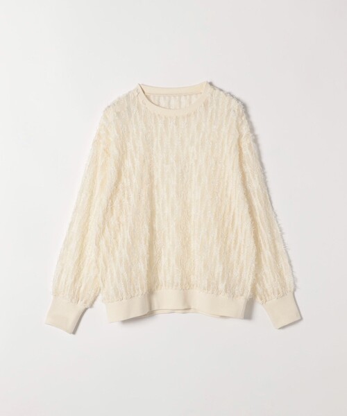 SHIPS any(シップス エニィ)の「SHIPS any:〈手洗い可能〉フリンジ チュール プルオーバー(Tシャツ/カットソー・レディース・オフホワイト/ブラック・ONE SIZE)」の14枚目の写真