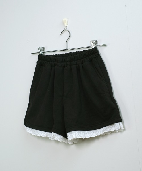 shopnikoniko（ショップニコニコ）の「裾レース ハイウエスト スウェットショートパンツ（スウェットパンツ・レディース・グレー/ホワイト/ブラック・フリー）」の21枚目の写真