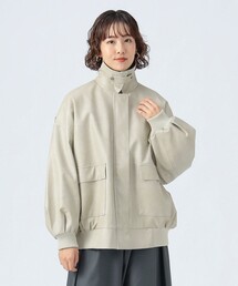 ヴィンテージライク フェイクレザー ブルゾン