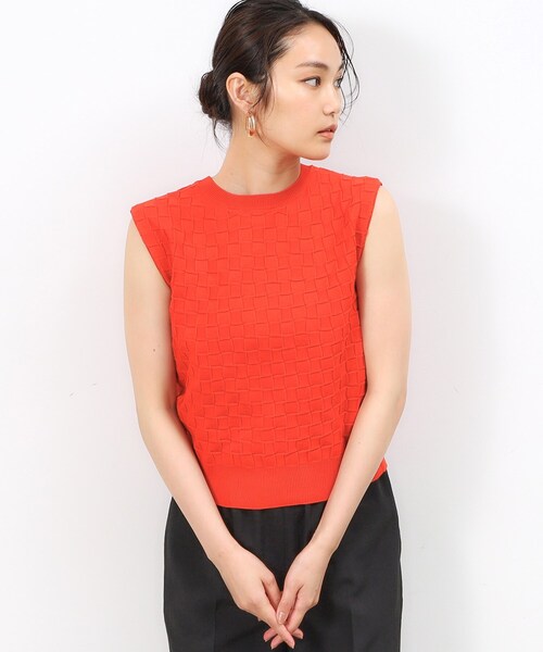 OPAQUE.CLIP（オペークドットクリップ）の「◆前後2WAY リボンデザインニット【洗濯機洗い可/抗ピル】（ニット/セーター・レディース・イエロー系その他/ブラック/オレンジ・00）」の3枚目の写真