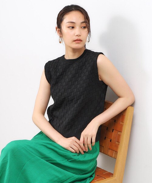 OPAQUE.CLIP（オペークドットクリップ）の「◆前後2WAY リボンデザインニット【洗濯機洗い可/抗ピル】（ニット/セーター・レディース・イエロー系その他/ブラック/オレンジ・00）」の4枚目の写真