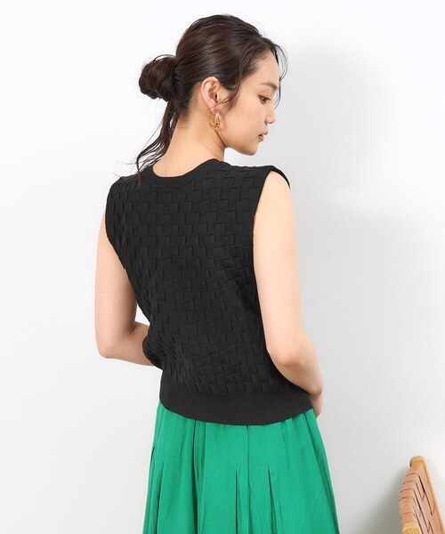 OPAQUE.CLIP（オペークドットクリップ）の「◆前後2WAY リボンデザインニット【洗濯機洗い可/抗ピル】（ニット/セーター・レディース・イエロー系その他/ブラック/オレンジ・00）」の6枚目の写真