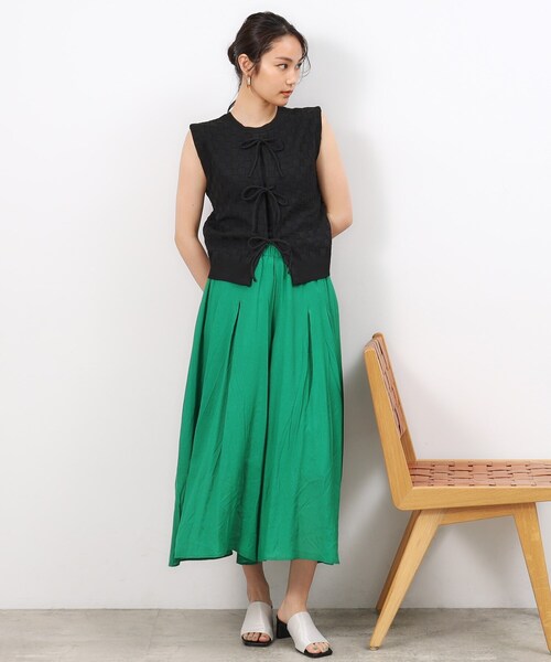 OPAQUE.CLIP（オペークドットクリップ）の「◆前後2WAY リボンデザインニット【洗濯機洗い可/抗ピル】（ニット/セーター・レディース・イエロー系その他/ブラック/オレンジ・00）」の7枚目の写真