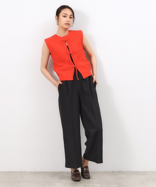 OPAQUE.CLIP（オペークドットクリップ）の「◆前後2WAY リボンデザインニット【洗濯機洗い可/抗ピル】（ニット/セーター・レディース・イエロー系その他/ブラック/オレンジ・00）」の14枚目の写真