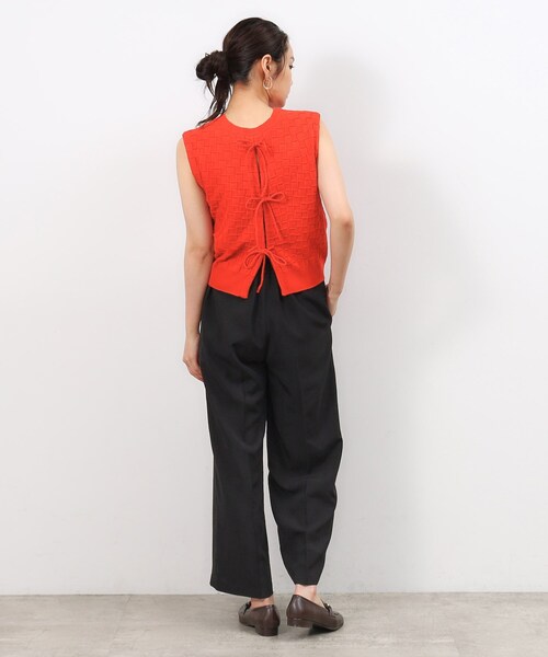 OPAQUE.CLIP（オペークドットクリップ）の「◆前後2WAY リボンデザインニット【洗濯機洗い可/抗ピル】（ニット/セーター・レディース・イエロー系その他/ブラック/オレンジ・00）」の16枚目の写真