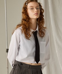 【2024FW】ネクタイ付きクロップドシャツ