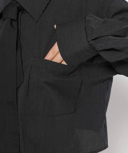 FOREVER 21(フォーエバー トゥエンティーワン)の「【2024FW】ネクタイ付きクロップドシャツ(シャツ/ブラウス・レディース・ブラック/ライトブルー/オフホワイト/ブルー・SMALL/MEDIUM)」の11枚目の写真