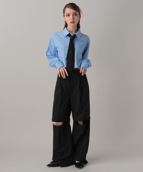 セール】【2024FW】ネクタイ付きクロップドシャツ（シャツ