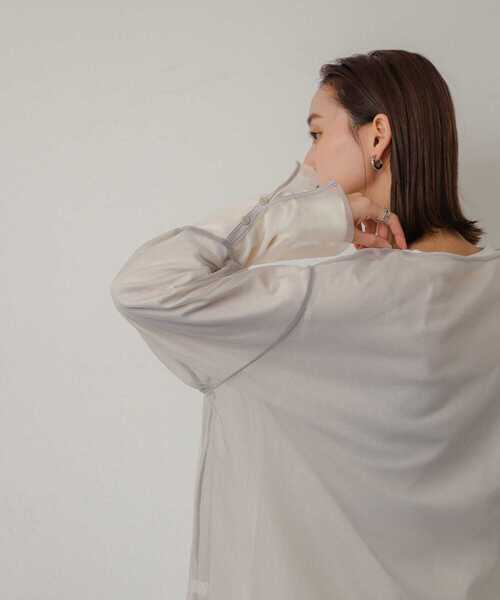 SENSE OF PLACE by URBAN RESEARCH(センスオブプレイスバイアーバンリサーチ)の「シアーチュールトップ(Tシャツ/カットソー・レディース・ベージュ系その他/ホワイト系その他/ブラック系その他/グレー系その他・ONE)」の7枚目の写真