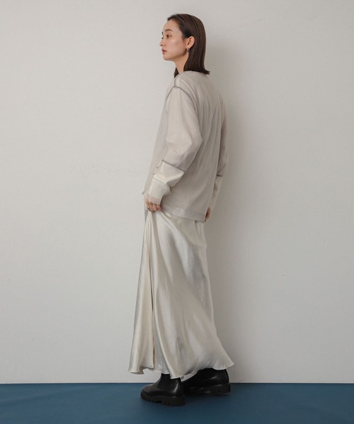 SENSE OF PLACE by URBAN RESEARCH(センスオブプレイスバイアーバンリサーチ)の「シアーチュールトップ(Tシャツ/カットソー・レディース・ベージュ系その他/ホワイト系その他/ブラック系その他/グレー系その他・ONE)」の10枚目の写真