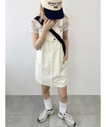 WC | デニムミニジャンパースカート(ジャンパースカート)