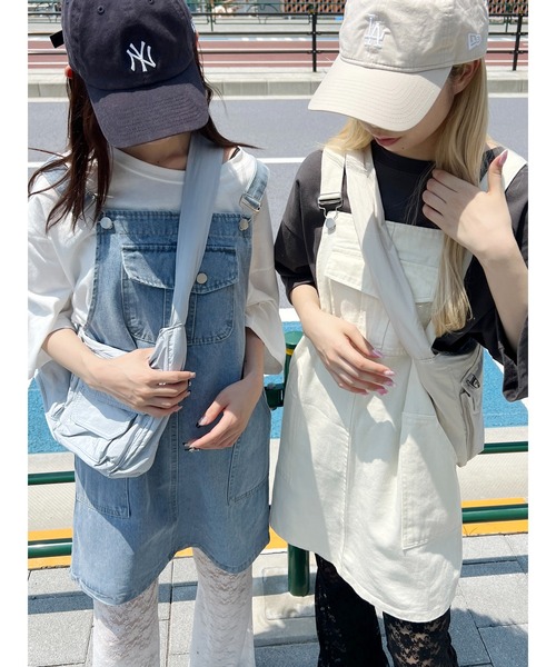 WC（ダブル シー）の「デニムミニジャンパースカート（ジャンパースカート・レディース・ホワイト/ブルー・FREE）」の8枚目の写真