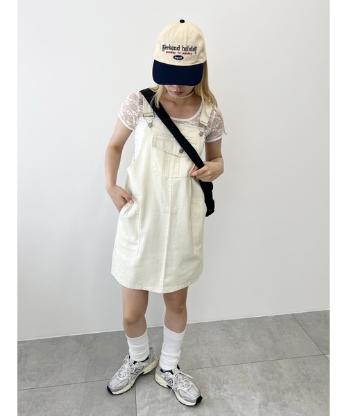 WC（ダブル シー）の「デニムミニジャンパースカート（ジャンパースカート・レディース・ホワイト/ブルー・FREE）」の16枚目の写真