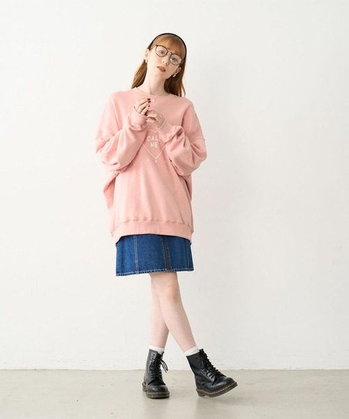MILKFED.(ミルクフェド)の「CALL ME SWEAT TOP(スウェット・レディース・ライトピンク/ブラック/ネイビー・L/M)」の14枚目の写真