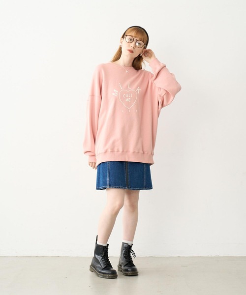 MILKFED.(ミルクフェド)の「CALL ME SWEAT TOP(スウェット・レディース・ライトピンク/ブラック/ネイビー・L/M)」の18枚目の写真