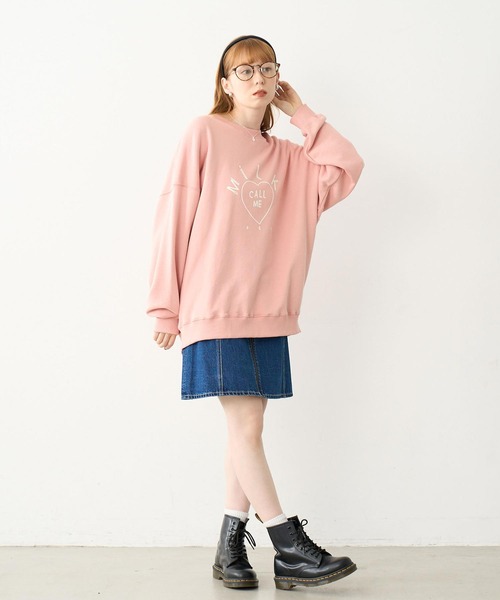 MILKFED.(ミルクフェド)の「CALL ME SWEAT TOP(スウェット・レディース・ライトピンク/ブラック/ネイビー・L/M)」の19枚目の写真