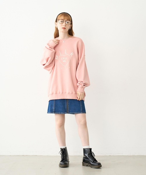 MILKFED.(ミルクフェド)の「CALL ME SWEAT TOP(スウェット・レディース・ライトピンク/ブラック/ネイビー・L/M)」の20枚目の写真