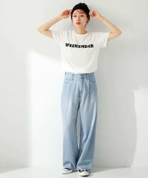 URBAN RESEARCH Sonny Label（アーバンリサーチサニーレーベル）の「WEEKENDER T-SHIRTS（Tシャツ/カットソー・レディース・ベージュ/スミクロ/ホワイト・FREE）」の8枚目の写真