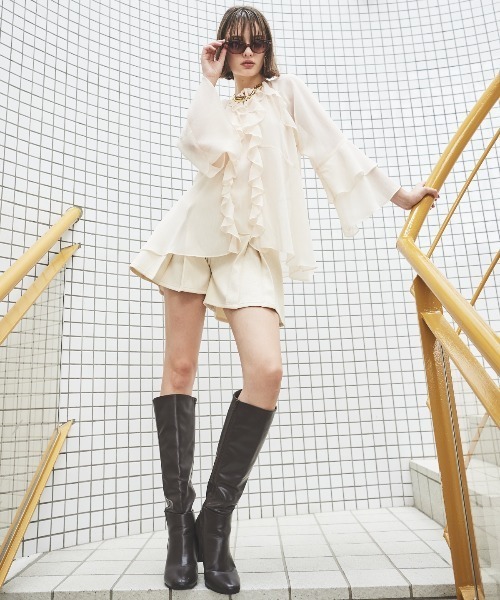 AND COUTURE（アンドクチュール）の「バタフライチュニック（チュニック・レディース・ライトグレー/ベージュ/ネイビー・FREE）」の15枚目の写真