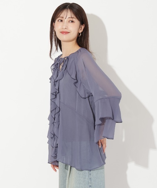 AND COUTURE（アンドクチュール）の「バタフライチュニック（チュニック・レディース・ライトグレー/ベージュ/ネイビー・FREE）」の16枚目の写真