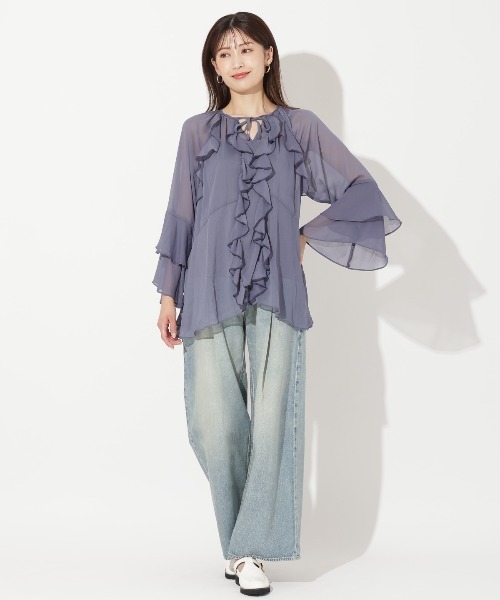 AND COUTURE（アンドクチュール）の「バタフライチュニック（チュニック・レディース・ライトグレー/ベージュ/ネイビー・FREE）」の18枚目の写真