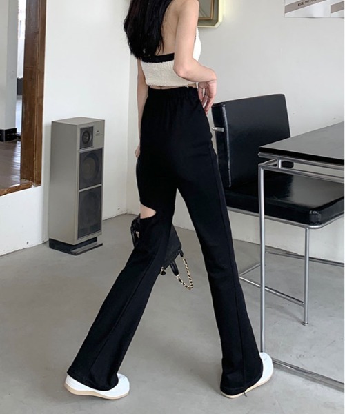 kirakiraShop(キラキラショップ)の「サイド スリット ブーツカット レギンス(その他パンツ・レディース・グレー/ブラック/モカ・S/M)」の16枚目の写真