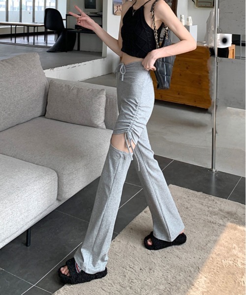 kirakiraShop(キラキラショップ)の「サイド スリット ブーツカット レギンス(その他パンツ・レディース・グレー/ブラック/モカ・S/M)」の18枚目の写真