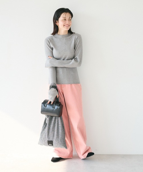 CRAFT STANDARD BOUTIQUE(クラフトスタンダードブティック)の「ホックワイドパンツ(チノパンツ・レディース・ブラック/カーキ/ピンク/ブラウン/パープル・M/L)」の7枚目の写真