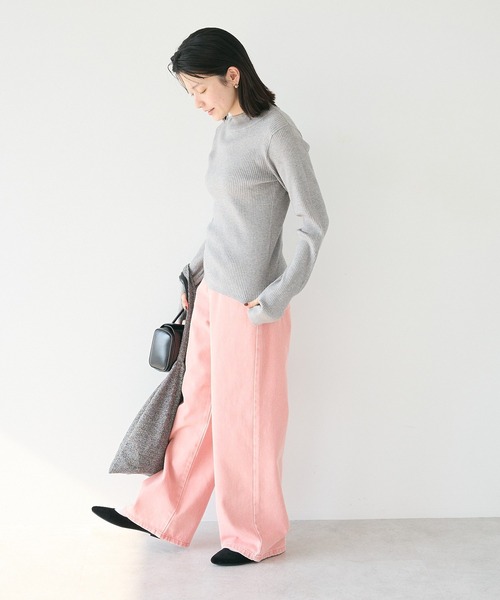 CRAFT STANDARD BOUTIQUE(クラフトスタンダードブティック)の「ホックワイドパンツ(チノパンツ・レディース・ブラック/カーキ/ピンク/ブラウン/パープル・M/L)」の9枚目の写真