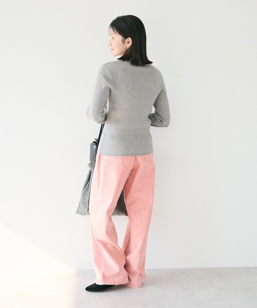 CRAFT STANDARD BOUTIQUE(クラフトスタンダードブティック)の「ホックワイドパンツ(チノパンツ・レディース・ブラック/カーキ/ピンク/ブラウン/パープル・M/L)」の10枚目の写真