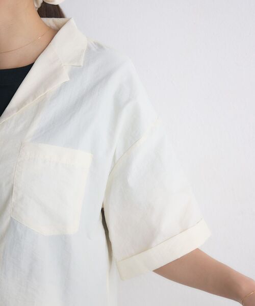 RETRO GIRL（レトロガール）の「開襟ショートSH（シャツ/ブラウス・レディース・ブラック/ブラウン/グリーン/ナチュラル・FREE）」の8枚目の写真