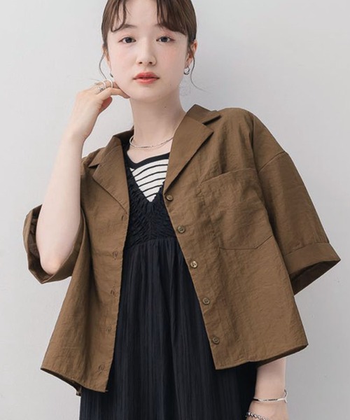 レトロ古着 80s～90s バラ柄短丈 ダブルブレスト開襟ブラウス M～L sh 877 レトロ古着 80s～90s バラ柄短丈 ダブルブレスト開襟