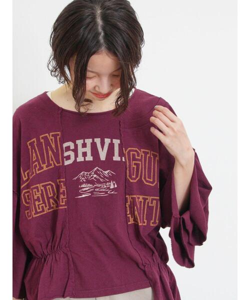 サマンサモスモス　ロゴTシャツ サマンサモスモス ブルー Samansa Mos2 blue ロゴプリントT