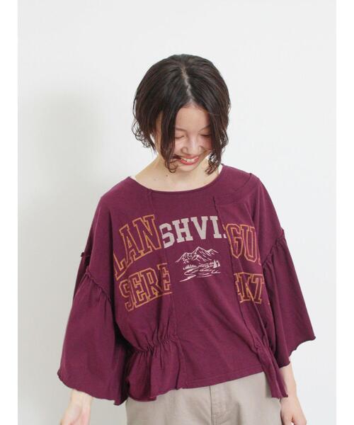 セット売り サマンサモスモス キャミソール 天使 刺繍スウェット 赤 セール】切替ロゴTシャツ（Tシャツ/カットソー）｜Samansa Mos2