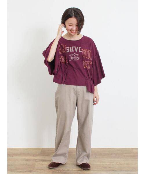 セット売り サマンサモスモス キャミソール 天使 刺繍スウェット 赤 セール】切替ロゴTシャツ(Tシャツ/カットソー)|Samansa Mos2