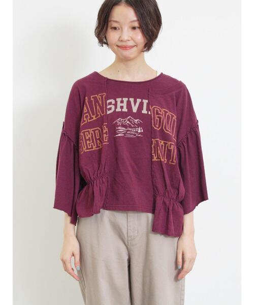 Samansa Mos2(サマンサ モスモス)の「切替ロゴTシャツ(Tシャツ/カットソー・レディース・イエロー/オフホワイト/チャコールグレー/パープル・F)」の18枚目の写真