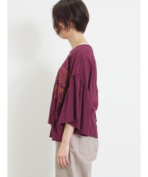 Samansa Mos2(サマンサ モスモス)の「切替ロゴTシャツ(Tシャツ/カットソー・レディース・イエロー/オフホワイト/チャコールグレー/パープル・F)」の19枚目の写真