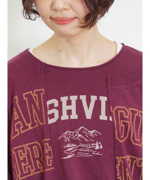 Samansa Mos2(サマンサ モスモス)の「切替ロゴTシャツ(Tシャツ/カットソー・レディース・イエロー/オフホワイト/チャコールグレー/パープル・F)」の21枚目の写真