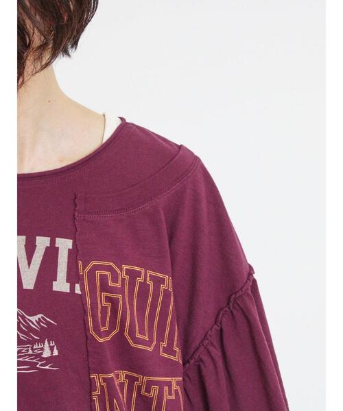 Samansa Mos2(サマンサ モスモス)の「切替ロゴTシャツ(Tシャツ/カットソー・レディース・イエロー/オフホワイト/チャコールグレー/パープル・F)」の22枚目の写真