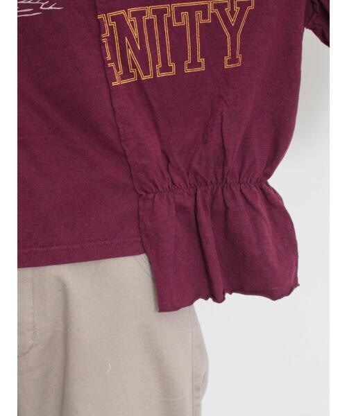 Samansa Mos2(サマンサ モスモス)の「切替ロゴTシャツ(Tシャツ/カットソー・レディース・イエロー/オフホワイト/チャコールグレー/パープル・F)」の12枚目の写真