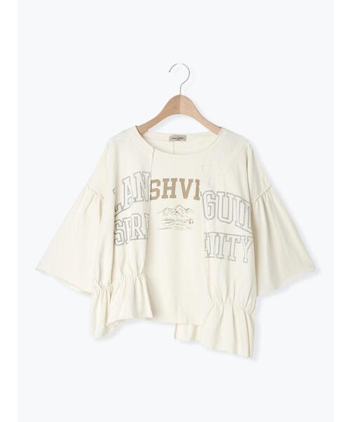 Samansa Mos2(サマンサ モスモス)の「切替ロゴTシャツ(Tシャツ/カットソー・レディース・イエロー/オフホワイト/チャコールグレー/パープル・F)」の15枚目の写真