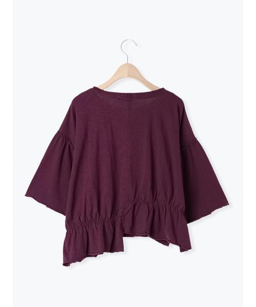 Samansa Mos2(サマンサ モスモス)の「切替ロゴTシャツ(Tシャツ/カットソー・レディース・イエロー/オフホワイト/チャコールグレー/パープル・F)」の7枚目の写真