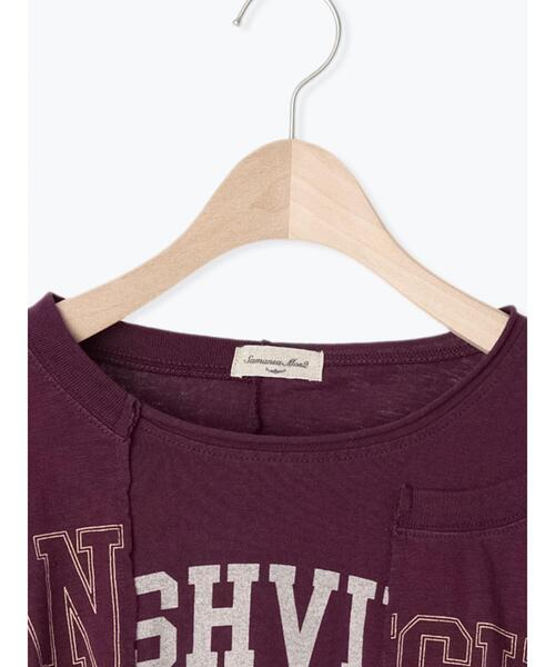 Samansa Mos2(サマンサ モスモス)の「切替ロゴTシャツ(Tシャツ/カットソー・レディース・イエロー/オフホワイト/チャコールグレー/パープル・F)」の8枚目の写真