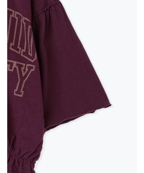 Samansa Mos2(サマンサ モスモス)の「切替ロゴTシャツ(Tシャツ/カットソー・レディース・イエロー/オフホワイト/チャコールグレー/パープル・F)」の9枚目の写真