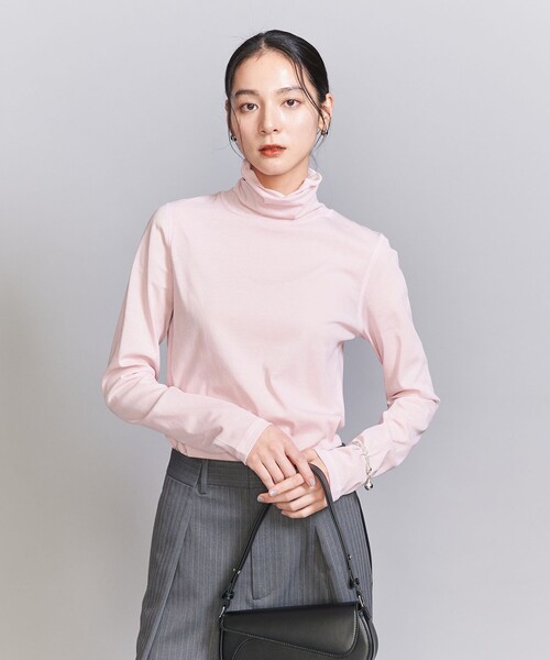 BEAUTY&YOUTH UNITED ARROWS（ビューティーアンドユースユナイテッドアローズ）の「コットンフライス シアー タートルネック カットソー（Tシャツ/カットソー・レディース・ベージュ/ブラック/ライラック/オフホワイト/ライトピンク・FREE）」の5枚目の写真