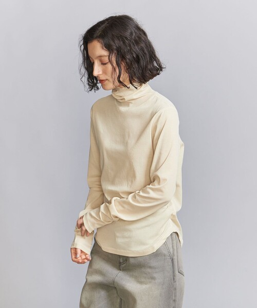 BEAUTY&YOUTH UNITED ARROWS（ビューティーアンドユースユナイテッドアローズ）の「コットンフライス シアー タートルネック カットソー（Tシャツ/カットソー・レディース・ベージュ/ブラック/ライラック/オフホワイト/ライトピンク・FREE）」の7枚目の写真