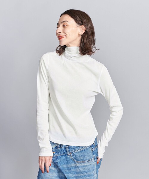 BEAUTY&YOUTH UNITED ARROWS（ビューティーアンドユースユナイテッドアローズ）の「コットンフライス シアー タートルネック カットソー（Tシャツ/カットソー・レディース・ベージュ/ブラック/ライラック/オフホワイト/ライトピンク・FREE）」の8枚目の写真