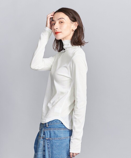 BEAUTY&YOUTH UNITED ARROWS（ビューティーアンドユースユナイテッドアローズ）の「コットンフライス シアー タートルネック カットソー（Tシャツ/カットソー・レディース・ベージュ/ブラック/ライラック/オフホワイト/ライトピンク・FREE）」の9枚目の写真