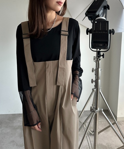 apres jour mignon(アプレジュールミニョン)の「サスペンダー付きハイウエストサロペット【ZOZOTOWN限定アイテム】(サロペット/オーバーオール・レディース・チャコールグレー/ブラウン系その他/カーキ/ブラック・SMALL/MEDIUM/X-LARGE)」の4枚目の写真