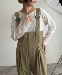 サスペンダー付きハイウエストサロペット【ZOZOTOWN限定アイテム】